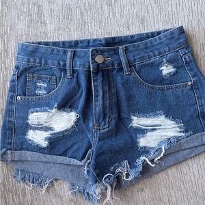 Distressed Denim Women Shorts